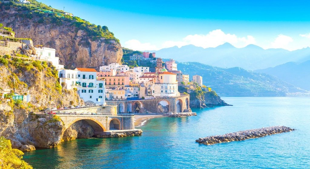 Colorful Mediterranean coastal town