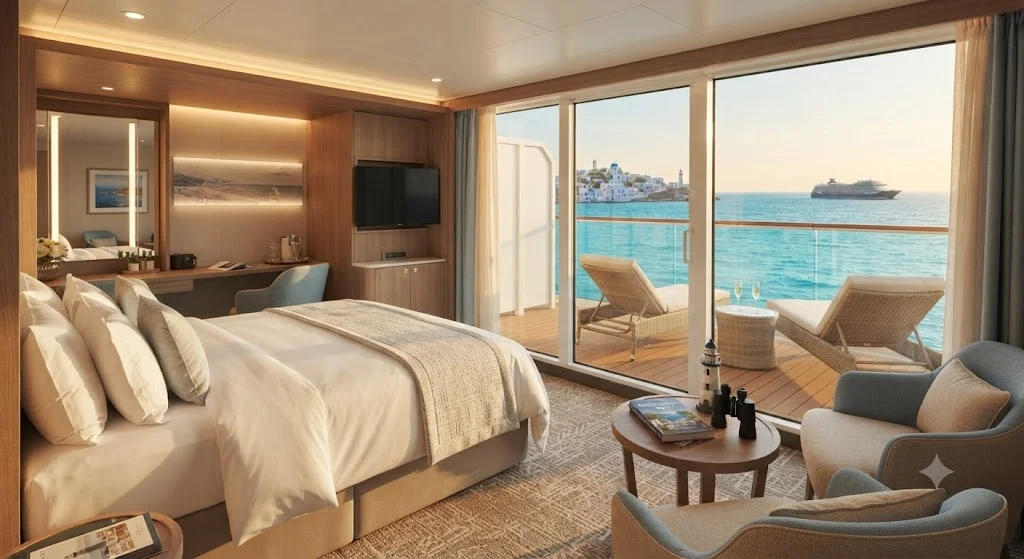Balcony stateroom with ocean view